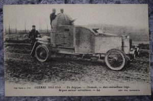 WW1 Belgium Post Card. Armoured Car.
