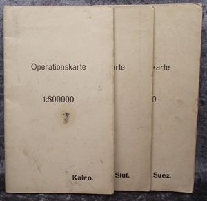 3 X 1915 Dated German Army Maps, Operationskarte, North Africa.