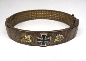 WW1 German Artillery Banding Souvenir Ladies Iron Cross Bracelet.