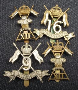 4 X British Lancers Cap Badges.