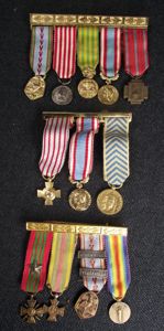 3 X French Miniature Medal Bars.