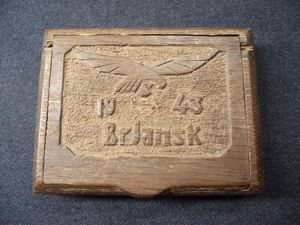 Luftwaffe Wooden Souvenir Box, Bryansk-1943. Russia.