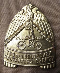 Tag der Deutschen Radfahrers Event Badge/Tinnie. Bremen, 1933.
