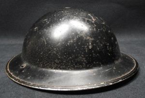 1938 Dated Black Steel Helmet. Army/ARP/Civil Defence.