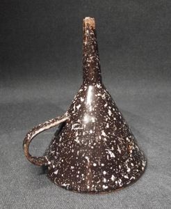 Enamel Kitchen Funnel. Post War ''Kriegsschrott'', 1945-49.