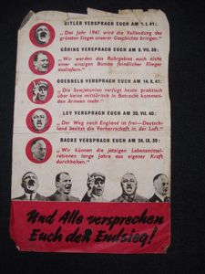 WW2 Allied Propaganda Drop Leaflet.