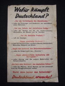 WW2 Allied Propaganda Drop Leaflet.