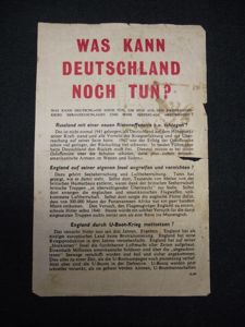 WW2 Allied Propaganda Drop Leaflet.