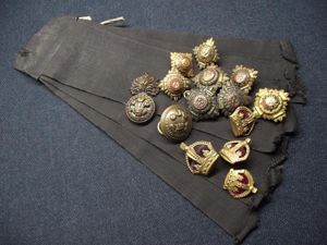 Officers Royal Welch Fusiliers Back Tails, Cap Badge and Insignia.