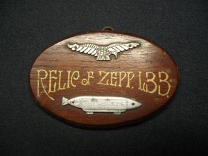 WW1 Zeppelin 133 Souvenir Plaque.
