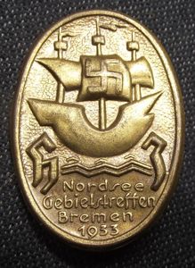 Hitler Youth Event Badge/Tinnie. Nordsee Gebietstreffen Bremen, 1933.