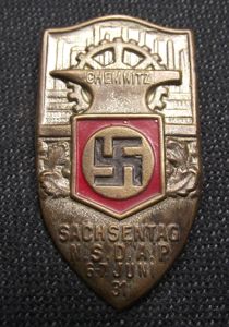 NSDAP Event Badge/Tinnie. Chemnitz Sachsentag 1931.