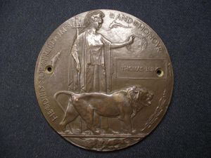 WW1 British Death Plaque. THOMAS BURKE.
