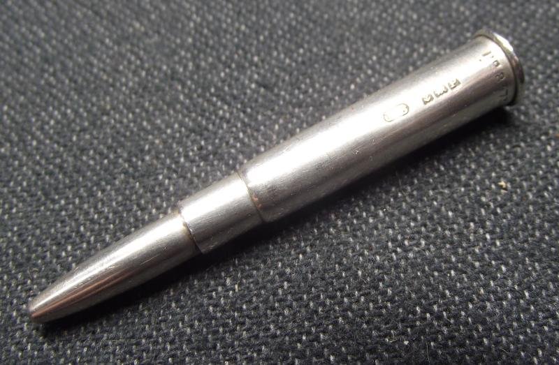 WW2 Silver Bullet Cigar Piercer. Hallmark date 1939. — image 2