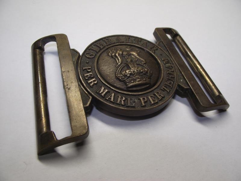 Royal Marines ''Gibraltar'' Brass Belt Buckle. Kings Crown. — image 2