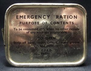 Unopened British Military Emergency Ration Tin.