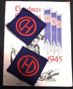 51st Highland Division Formation Titles and 1945 Rhine Christmas Card.