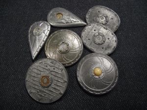 7 X WW2 German WHW Shield Pinback Donation Badges.