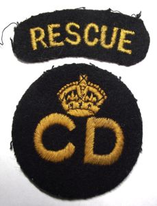 WW2 British Civil Defence Front Jacket Patch and Title.
