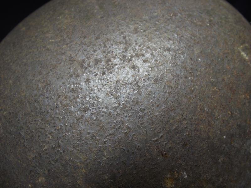 WW2 U.S. Army M1 Front Seam Swivel Bail Combat Helmet Shell. — image 7