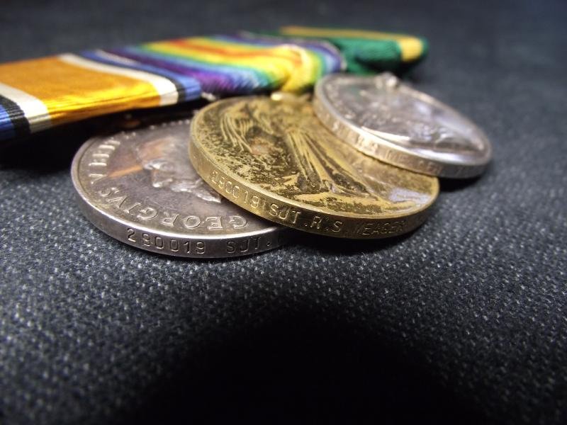WW1 Welsh Regiment Medal Pair and Territorial Force Efficiency Medal, SGT, 7th Welsh(Cyclist), 17th and 9th Welsh. — image 5