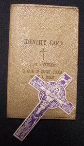 WW2 British ''Catholic'' Identity Card Holder and 1940 Page Marker.