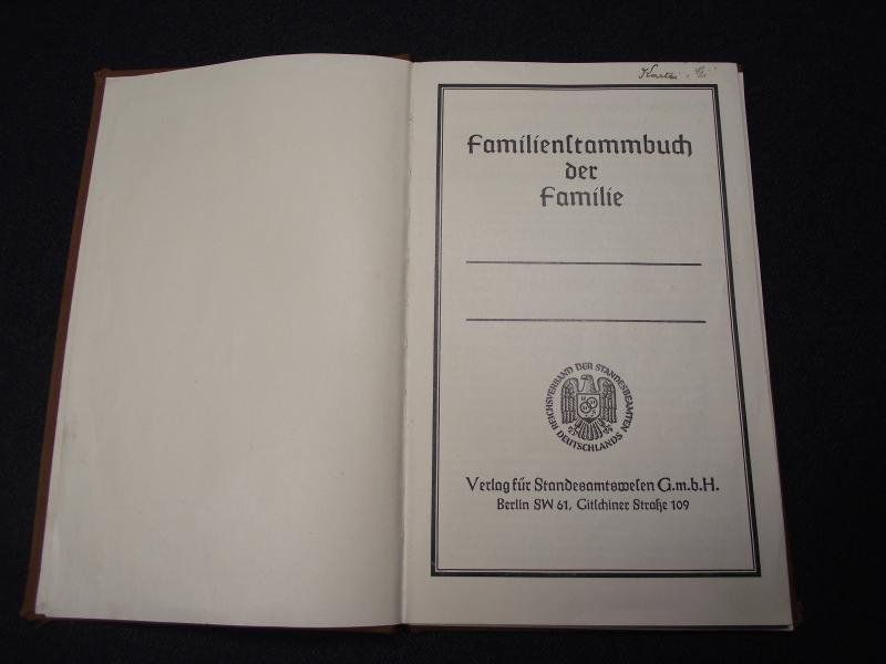 WW2 German Deutsches Einheits Familien Stammbuch. Family Tree Book, Austria, 1939. — image 2