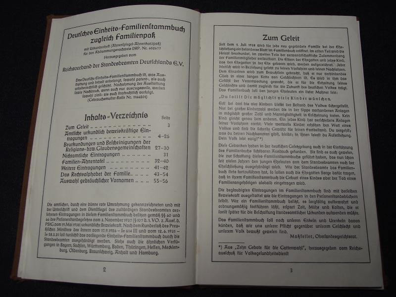 WW2 German Deutsches Einheits Familien Stammbuch. Family Tree Book, Austria, 1939. — image 3