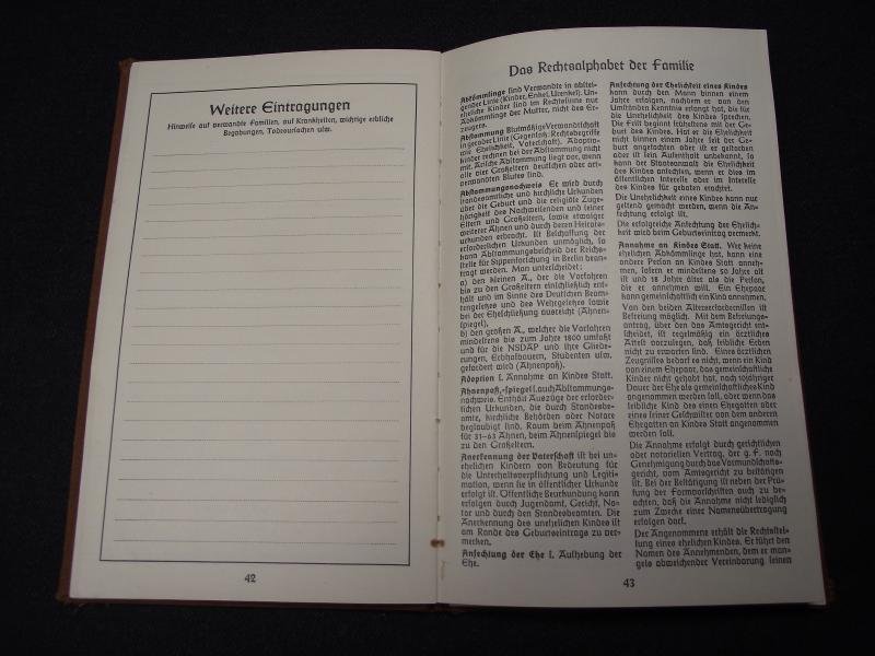 WW2 German Deutsches Einheits Familien Stammbuch. Family Tree Book, Austria, 1939. — image 7