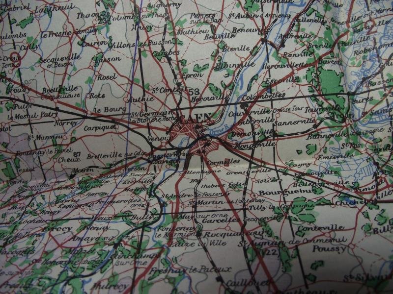 British 1943 Dated Map. Cherbourg & Caen. Normandy Invasion. — image 3