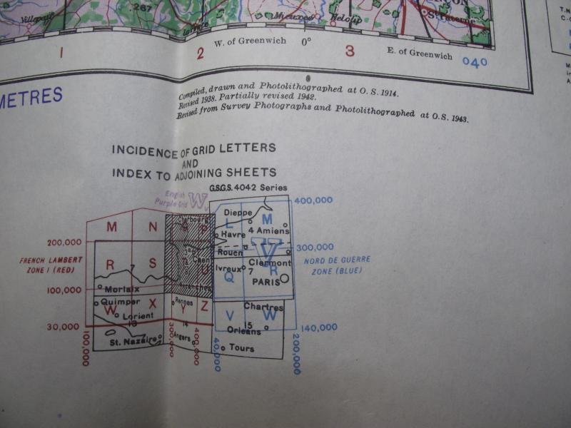 British 1943 Dated Map. Cherbourg & Caen. Normandy Invasion. — image 7