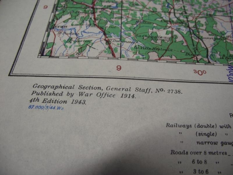 British 1943 Dated Map. Cherbourg & Caen. Normandy Invasion. — image 8