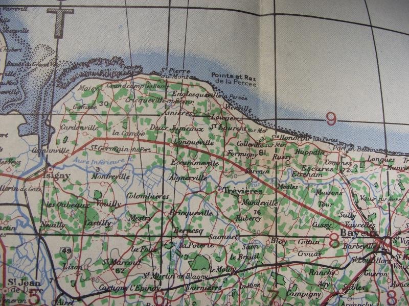 British 1943 Dated Map. Cherbourg & Caen. Normandy Invasion. — image 9
