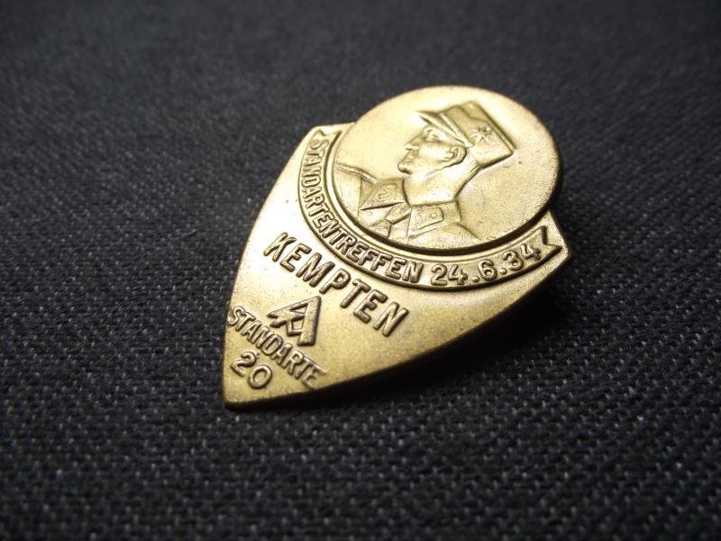 SA Event Badge/Tinnie. Standartentreffen, Standarte 20, Kempten. 1934. — image 2