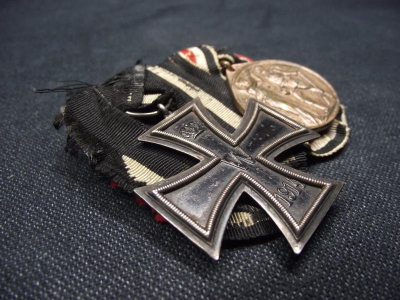 WW1 German Imperial Iron Cross Two Place Medal Bar. — image 2