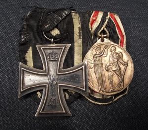 WW1 German Imperial Iron Cross Two Place Medal Bar.