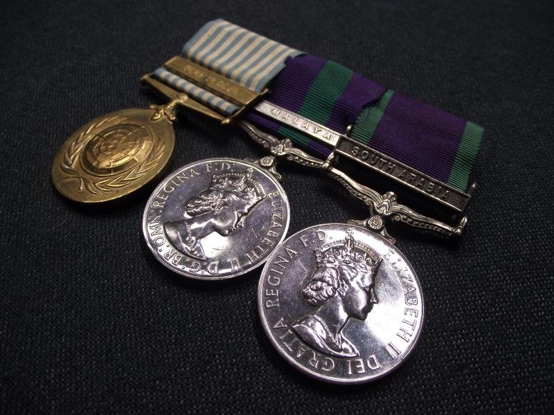 Mounted General Service Medal Pair and Korea United Nations Medal. — image 2