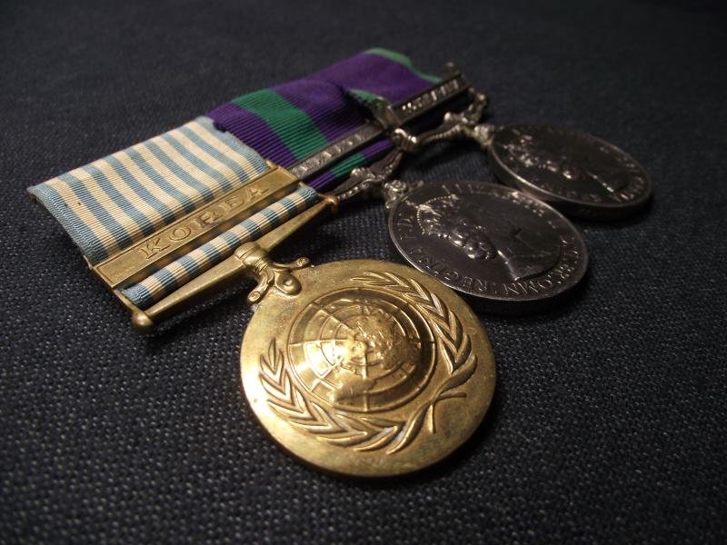 Mounted General Service Medal Pair and Korea United Nations Medal. — image 3