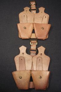 WW2 Home Guard 39 Pattern Leather Cartridge Carrier Pair. Un-Issued.