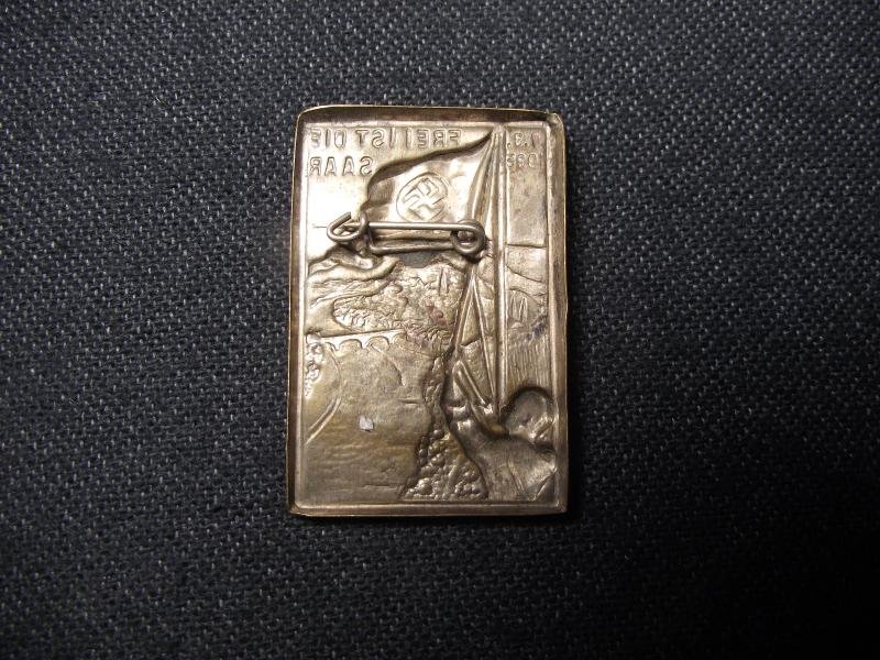 SAAR Event Badge/Tinnie. Frei ist die Saar, 1935. — image 3