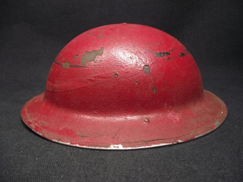 Red Painted 1941 Dated British Army MK2 Helmet. Army Fire Service? — image 2