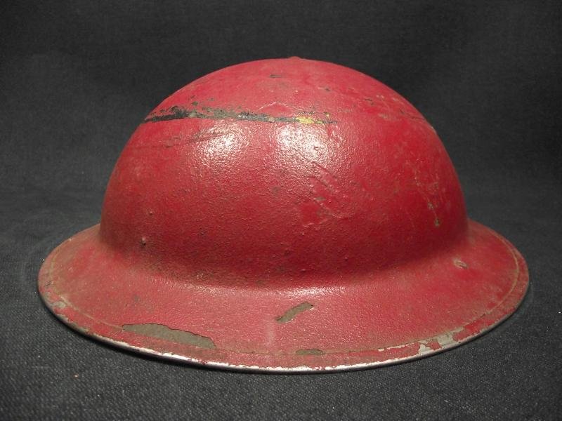 Red Painted 1941 Dated British Army MK2 Helmet. Army Fire Service? — image 4