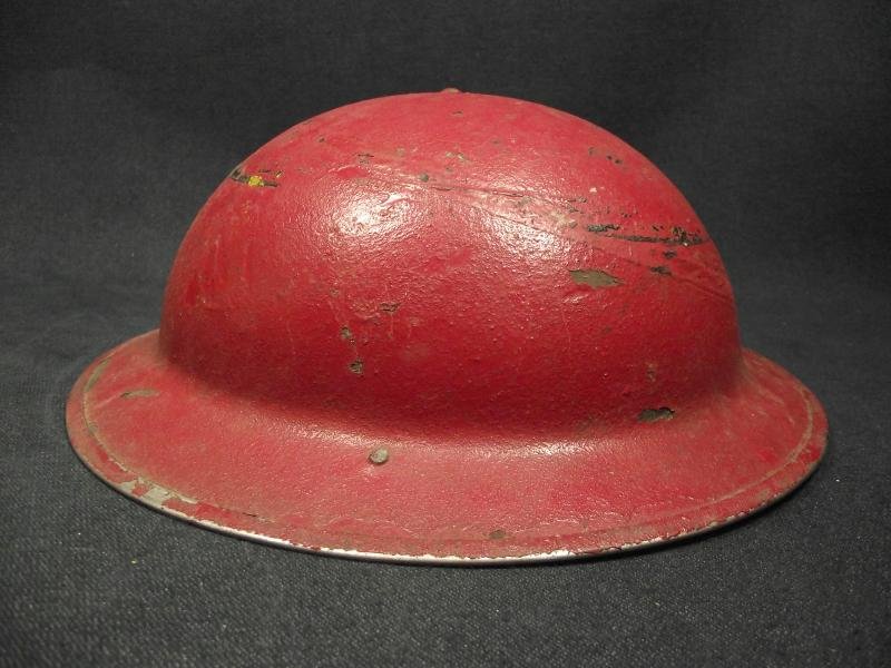 Red Painted 1941 Dated British Army MK2 Helmet. Army Fire Service? — image 5