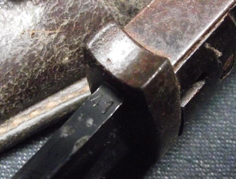 Rare WW2 German Matching Numbers K98 Bayonet and Leather Frog. Letter Code '' i '' Elite Diamant. — image 8