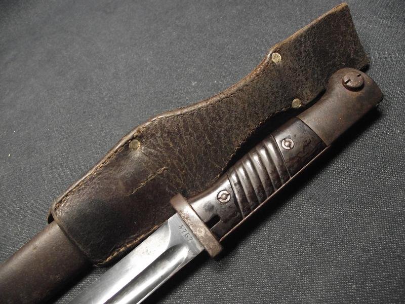 Rare WW2 German Matching Numbers K98 Bayonet and Leather Frog. Letter Code '' i '' Elite Diamant. — image 9