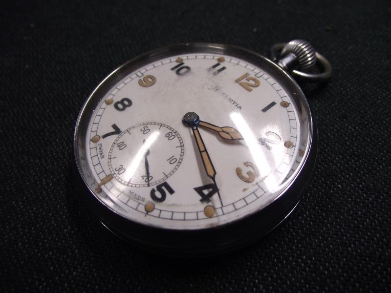 WW2 Helvetia British Army GS/TP Pocket Watch. — image 2