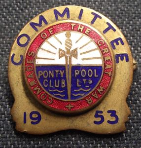 Pontypool Club Committe, Comrades Of The Great War, Enamel Badge, …