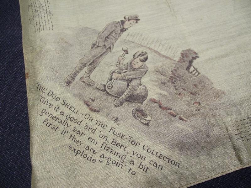 WW1 Bruce Bairnsfather ''Old Bill'' Silk Handkerchief. — image 3