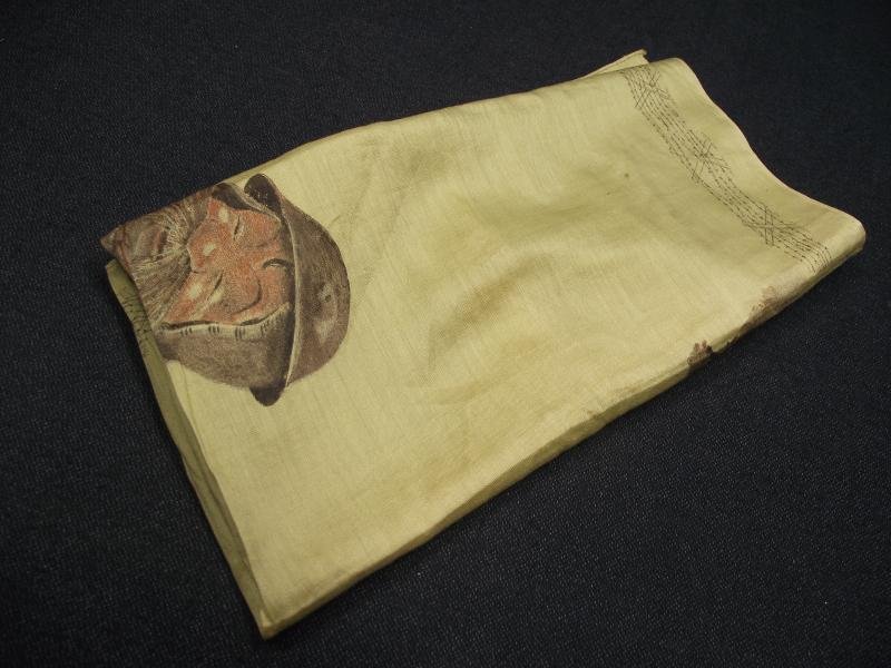WW1 Bruce Bairnsfather ''Old Bill'' Silk Handkerchief. — image 7