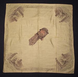 WW1 Bruce Bairnsfather ''Old Bill'' Silk Handkerchief.